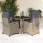 Preview: ARDEBO.de - 5-tlg. Garten-Essgruppe mit Kissen Grau Poly Rattan