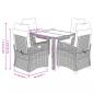Preview: 5-tlg. Garten-Essgruppe mit Kissen Grau Poly Rattan