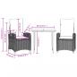 Preview: 3-tlg. Garten-Essgruppe mit Kissen Braun Poly Rattan