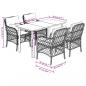 Preview: 5-tlg. Garten-Essgruppe mit Kissen Schwarz Poly Rattan