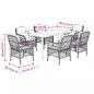 Preview: 7-tlg. Garten-Essgruppe mit Kissen Braun Poly Rattan