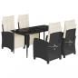 Preview: 5-tlg. Garten-Essgruppe mit Kissen Schwarz Poly Rattan