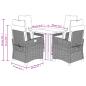 Preview: 5-tlg. Garten-Essgruppe mit Kissen Schwarz Poly Rattan