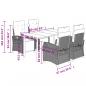 Preview: 5-tlg. Garten-Essgruppe mit Kissen Schwarz Poly Rattan
