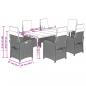 Preview: 7-tlg. Garten-Essgruppe mit Kissen Schwarz Poly Rattan