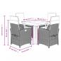 Preview: 5-tlg. Garten-Essgruppe mit Kissen Grau Poly Rattan