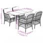 Preview: 5-tlg. Garten-Essgruppe mit Kissen Schwarz Poly Rattan