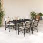 Preview: ARDEBO.de - 5-tlg. Garten-Essgruppe mit Kissen Schwarz Poly Rattan