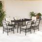 Preview: ARDEBO.de - 7-tlg. Garten-Essgruppe mit Kissen Schwarz Poly Rattan