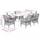 Preview: 7-tlg. Garten-Essgruppe mit Kissen Schwarz Poly Rattan