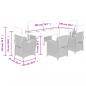Preview: 7-tlg. Garten-Essgruppe mit Kissen Grau Poly Rattan