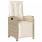 Preview: 7-tlg. Garten-Essgruppe mit Kissen Beige Poly Rattan