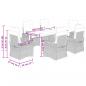 Preview: 7-tlg. Garten-Essgruppe mit Kissen Hellgrau Poly Rattan