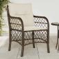 Preview: ARDEBO.de - Gartenstühle mit Kissen 2 Stk. Braun Poly Rattan