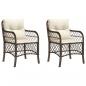 Preview: Gartenstühle mit Kissen 2 Stk. Braun Poly Rattan