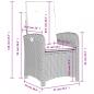 Preview: Gartensessel Verstellbar mit Kissen Schwarz Poly Rattan