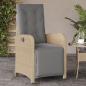 Preview: ARDEBO.de - Gartensessel mit Fußteil Verstellbar Beigemischung Poly Rattan