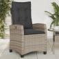 Preview: Gartensessel mit Kissen 2 Stk. Verstellbar Grau Poly Rattan