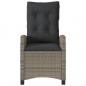 Preview: Gartensessel mit Kissen 2 Stk. Verstellbar Grau Poly Rattan