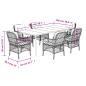 Preview: 7-tlg. Garten-Essgruppe mit Kissen Beige Poly Rattan
