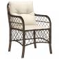 Preview: 7-tlg. Garten-Essgruppe mit Kissen Braun Poly Rattan