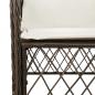 Preview: 7-tlg. Garten-Essgruppe mit Kissen Braun Poly Rattan