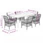 Preview: 7-tlg. Garten-Essgruppe mit Kissen Braun Poly Rattan