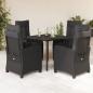 Preview: ARDEBO.de - 5-tlg. Garten-Essgruppe mit Kissen Schwarz Poly Rattan