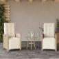 Preview: ARDEBO.de - Gartensessel mit Fußteil 2 Stk. Verstellbar Beige Poly Rattan