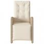 Preview: Gartensessel mit Fußteil 2 Stk. Verstellbar Beige Poly Rattan