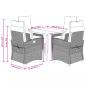 Preview: 5-tlg. Garten-Essgruppe mit Kissen Braun Poly Rattan