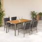 Preview: ARDEBO.de - 5-tlg. Garten-Essgruppe mit Kissen Grau Poly Rattan