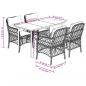 Preview: 5-tlg. Garten-Essgruppe mit Kissen Schwarz Poly Rattan