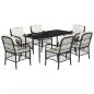 Preview: 7-tlg. Garten-Essgruppe mit Kissen Schwarz Poly Rattan