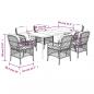 Preview: 7-tlg. Garten-Essgruppe mit Kissen Schwarz Poly Rattan