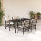 Preview: ARDEBO.de - 5-tlg. Garten-Essgruppe mit Kissen Schwarz Poly Rattan