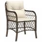 Preview: 5-tlg. Garten-Essgruppe mit Kissen Braun Poly Rattan