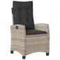 Preview: 5-tlg. Garten-Essgruppe mit Kissen Hellgrau Poly Rattan