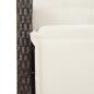 Preview: ARDEBO.de - 3-tlg. Garten-Essgruppe mit Kissen Braun Poly Rattan