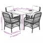 Preview: 5-tlg. Garten-Essgruppe mit Kissen Hellgrau Poly Rattan