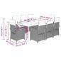 Preview: 9-tlg. Garten-Essgruppe mit Kissen Schwarz Poly Rattan
