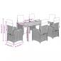 Preview: 7-tlg. Garten-Essgruppe mit Kissen Grau Poly Rattan
