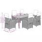 Preview: 7-tlg. Garten-Essgruppe mit Kissen Grau Poly Rattan