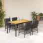 Preview: ARDEBO.de - 5-tlg. Garten-Essgruppe mit Kissen Schwarz Poly Rattan