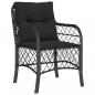 Preview: 5-tlg. Garten-Essgruppe mit Kissen Schwarz Poly Rattan