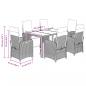 Preview: 7-tlg. Garten-Essgruppe mit Kissen Grau Poly Rattan