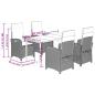 Preview: 5-tlg. Garten-Essgruppe mit Kissen Schwarz Poly Rattan