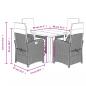 Preview: 5-tlg. Garten-Essgruppe mit Kissen Beige Poly Rattan