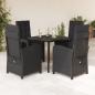 Preview: ARDEBO.de - 5-tlg. Garten-Essgruppe mit Kissen Schwarz Poly Rattan