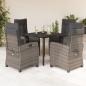 Preview: ARDEBO.de - 5-tlg. Garten-Essgruppe mit Kissen Grau Poly Rattan